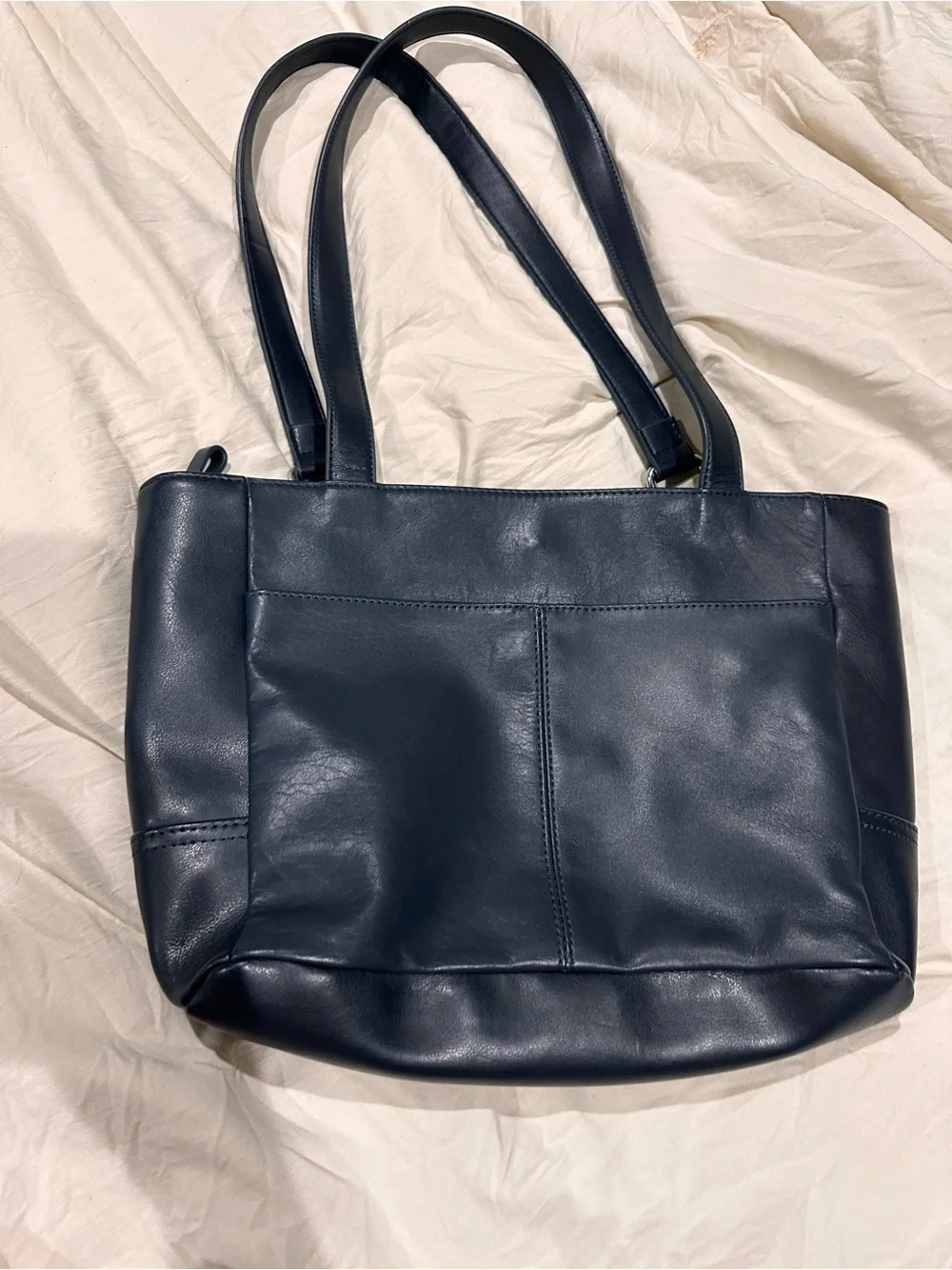Dark blue Leather Shoulder Bag for women